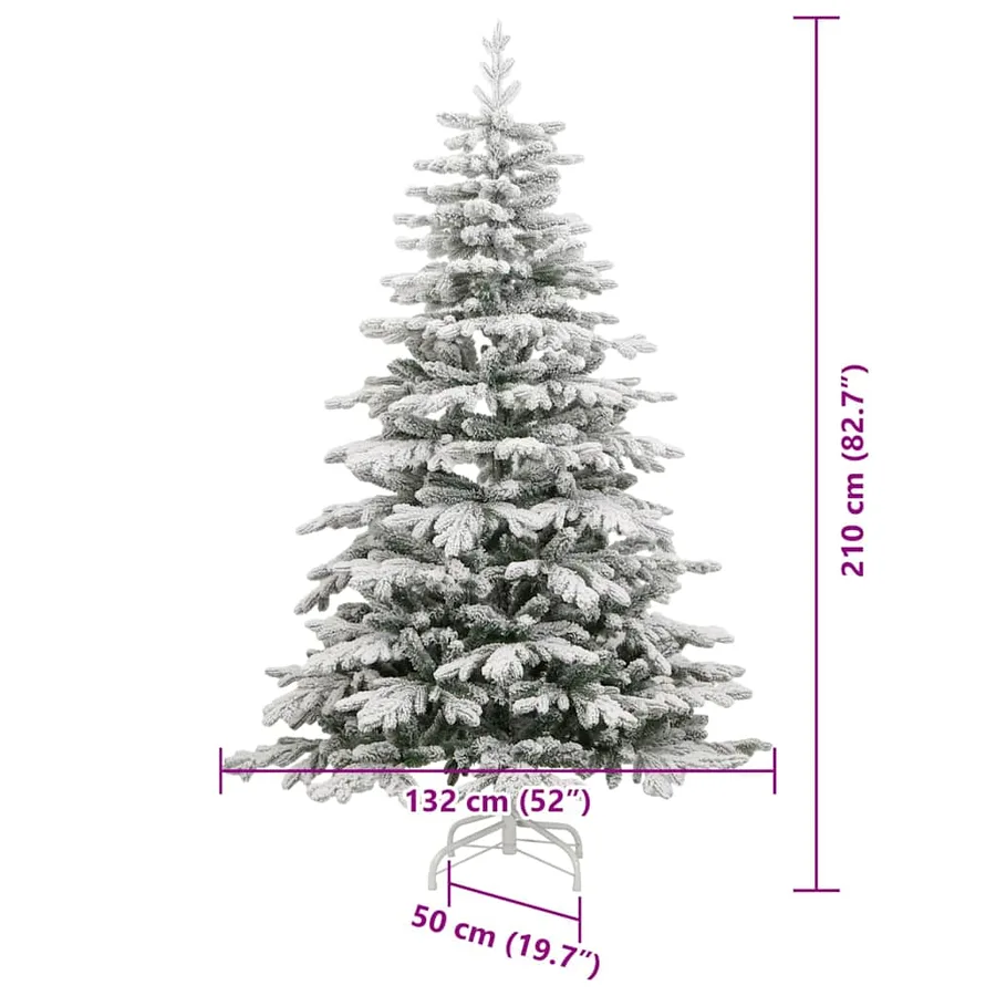 Sapin de Noël Artificiel à Branches Articulées Blanc 210 cm - 16
