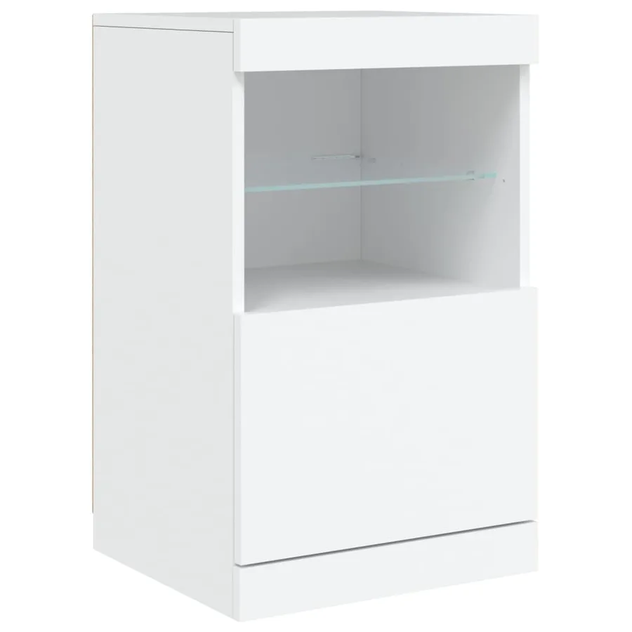 Buffet avec lumières LED blanc 162x37x67 cm - 11