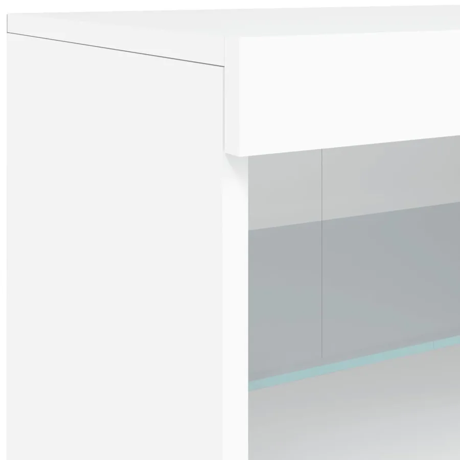 Buffet avec lumières LED blanc 162x37x67 cm - 12