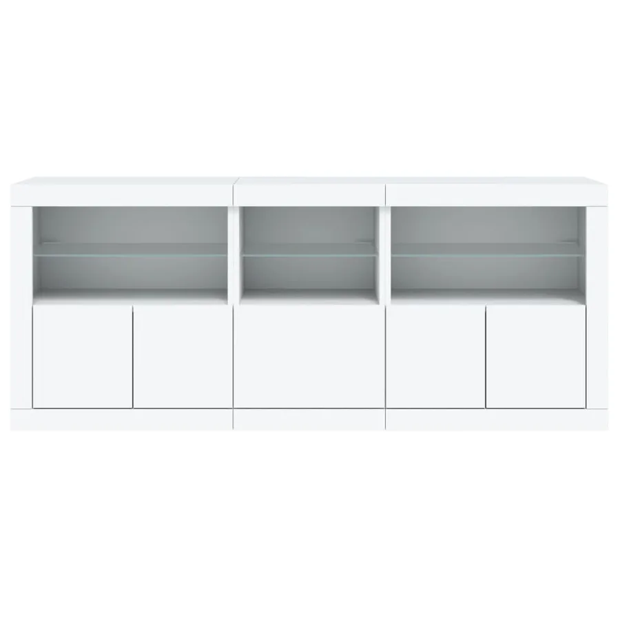 Buffet avec lumières LED blanc 162x37x67 cm - 6