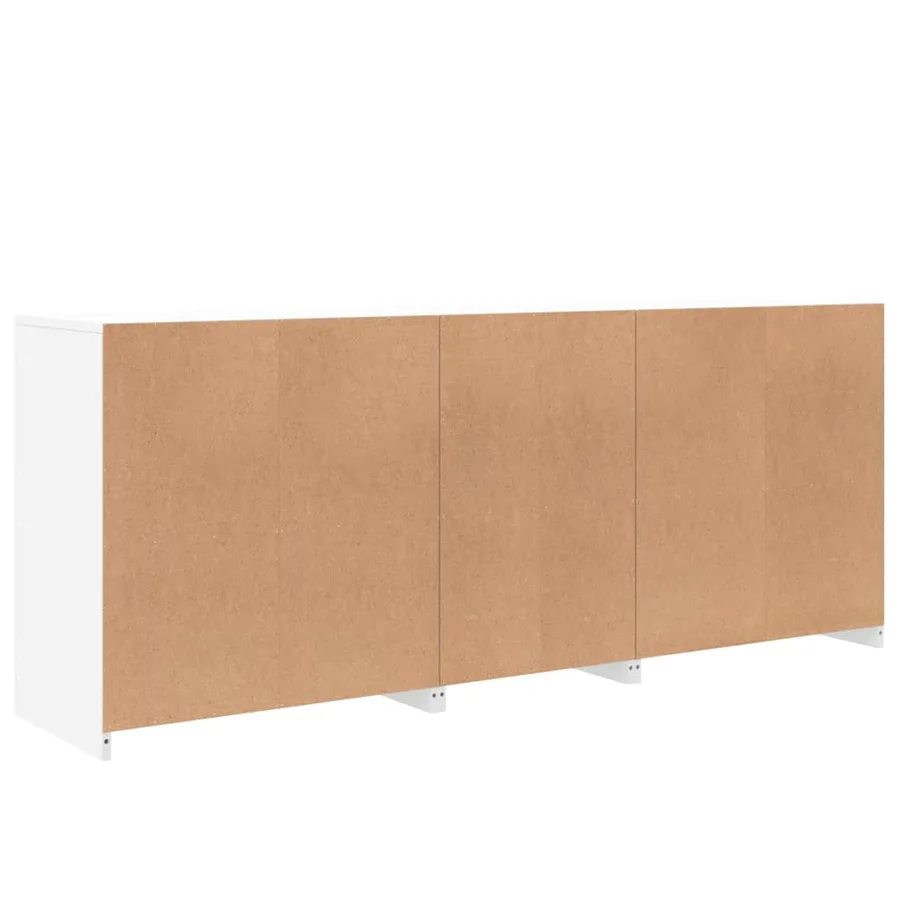 Buffet avec lumières LED blanc 162x37x67 cm - 8