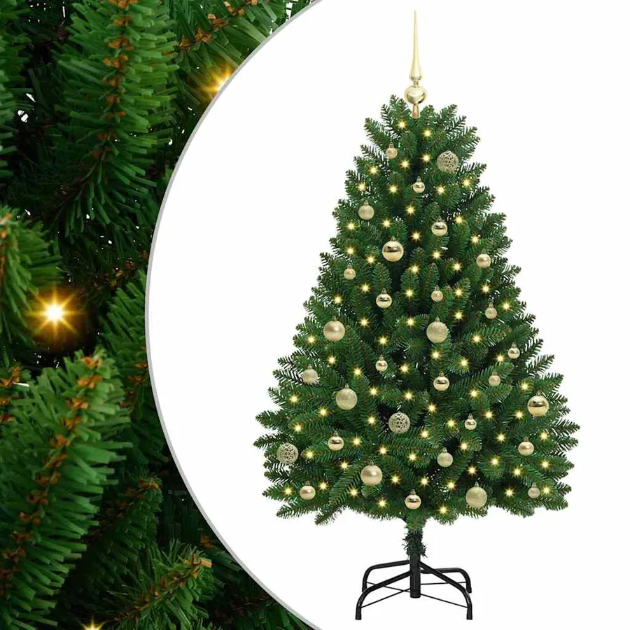 Sapin de Noël artificiel avec 150 LED Vert 150 cm PVC et métal - 2