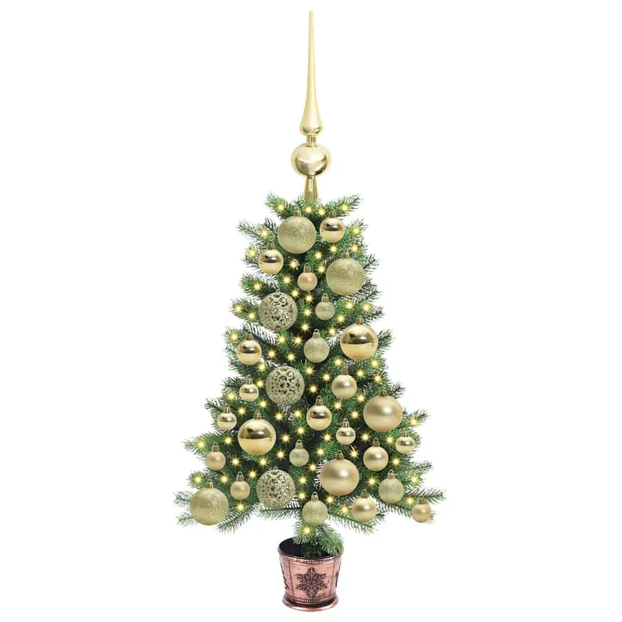 Sapin de Noël avec 150 LED avec support Vert 65 cm PE - 3