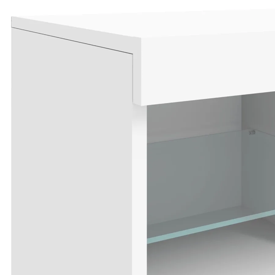Buffet avec lumières LED blanc 283x37x67 cm - 13