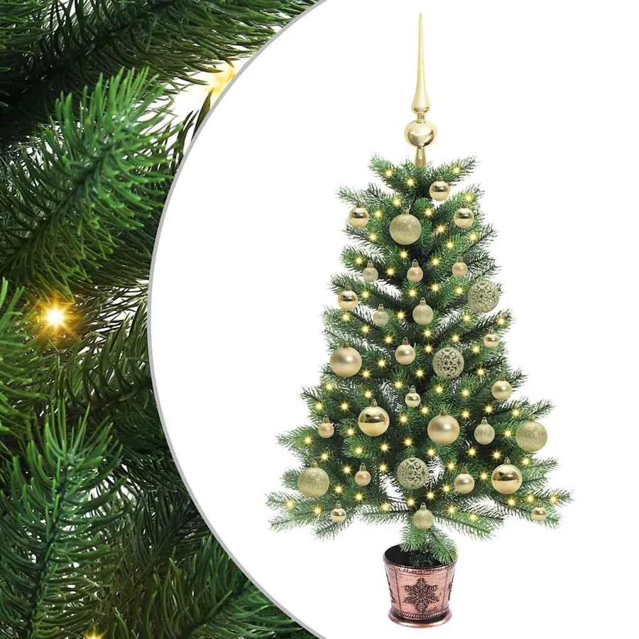 Sapin de Noël avec 150 LED avec support Vert 90 cm PE - 2