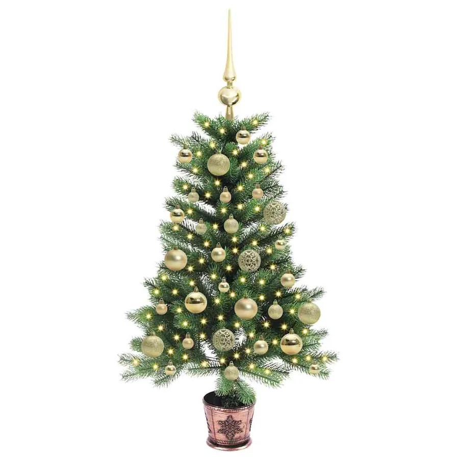 Sapin de Noël avec 150 LED avec support Vert 90 cm PE - 3