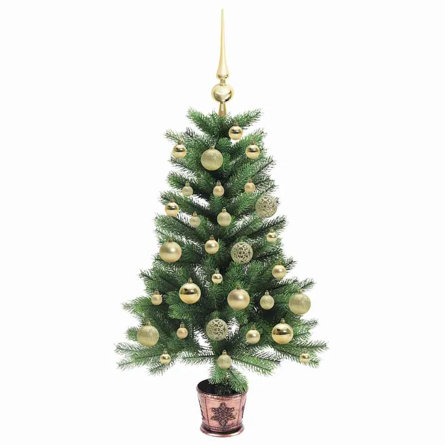Sapin de Noël avec 150 LED avec support Vert 90 cm PE - 4