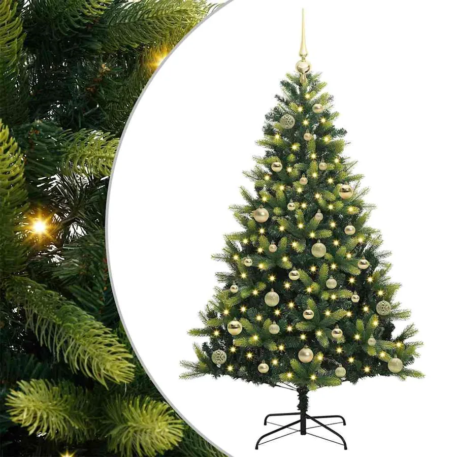 Arbre de Noël artificiel à charnières 150 LED Vert 150 cm - 2