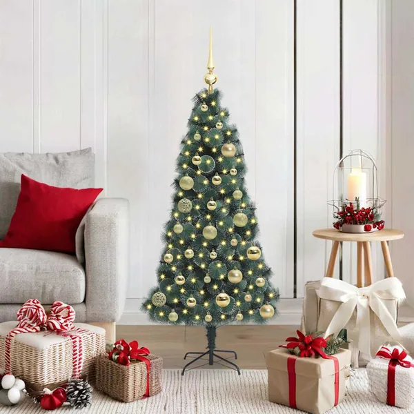 Arbre de Noël artificiel pré-éclairé avec ensemble de boules