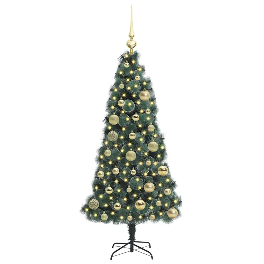 Arbre de Noël artificiel pré-éclairé avec ensemble de boules - 3