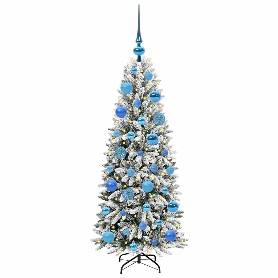 Sapin de Noël artificiel avec 150 LED avec support Blanc 120 cm - 3