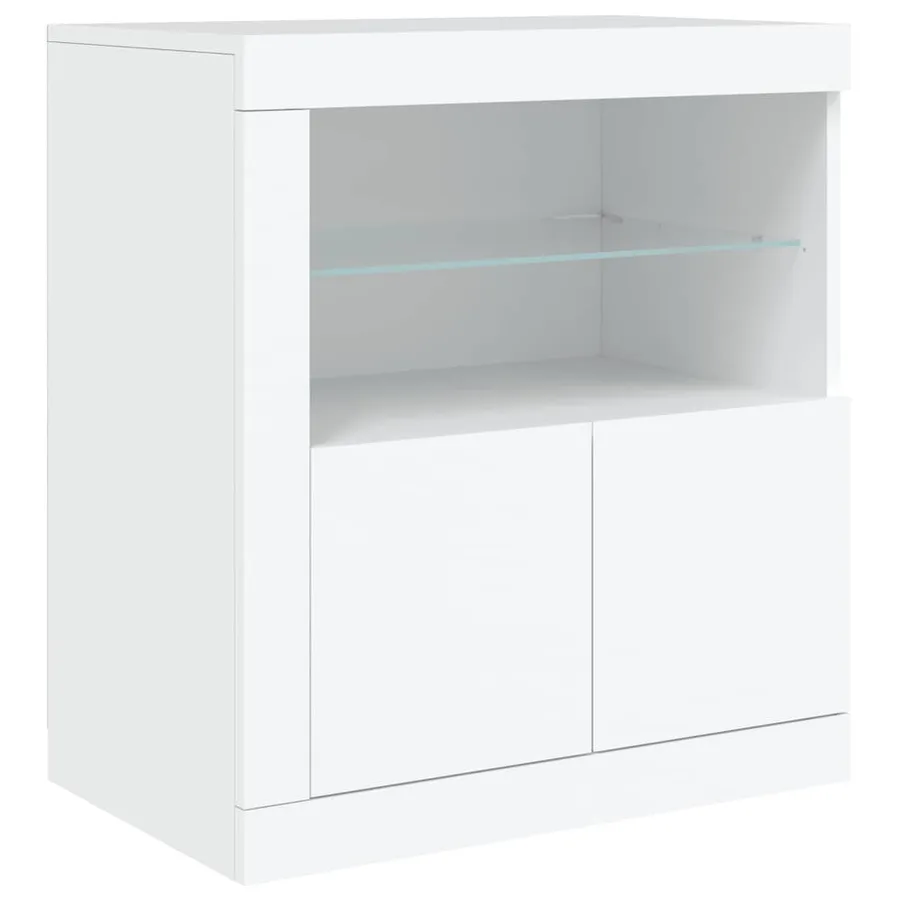 Buffet avec lumières LED blanc 181,5x37x67 cm - 10