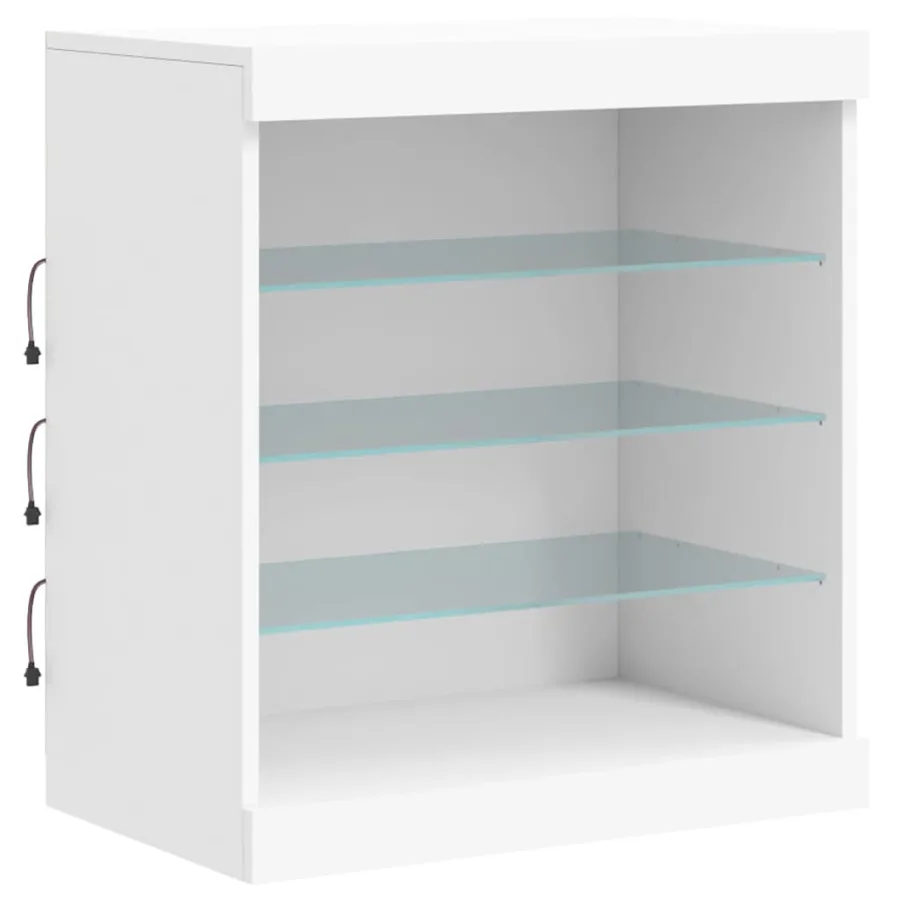 Buffet avec lumières LED blanc 181,5x37x67 cm - 12
