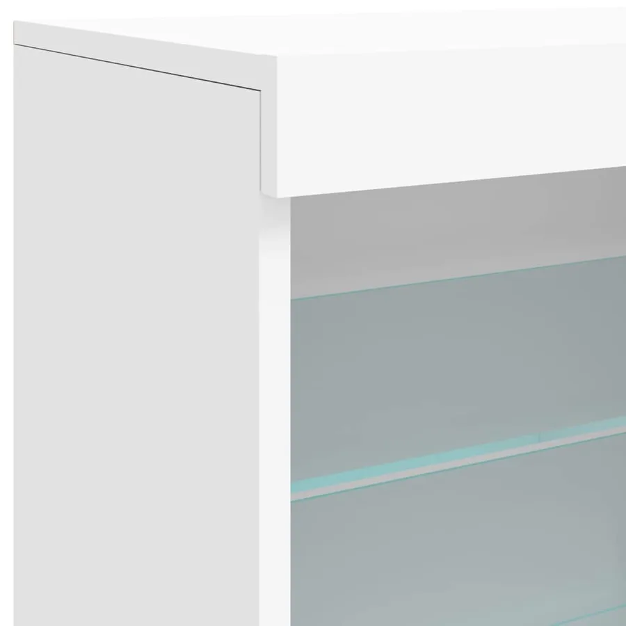 Buffet avec lumières LED blanc 181,5x37x67 cm - 13