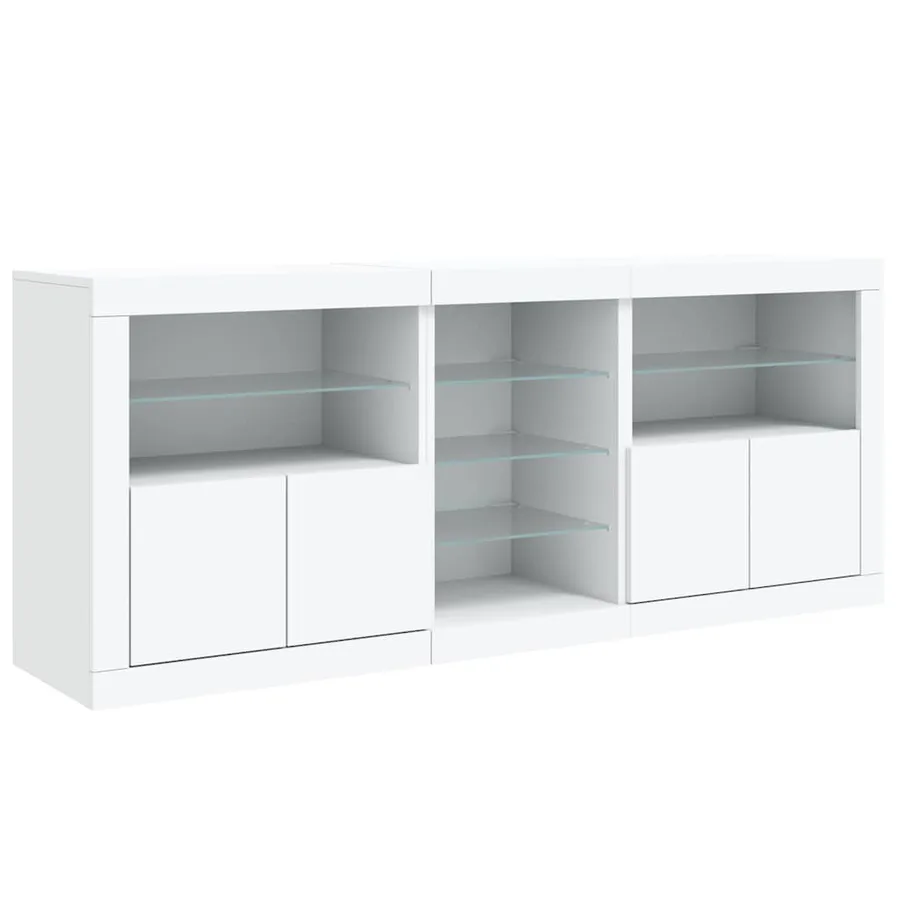 Buffet avec lumières LED blanc 181,5x37x67 cm - 6