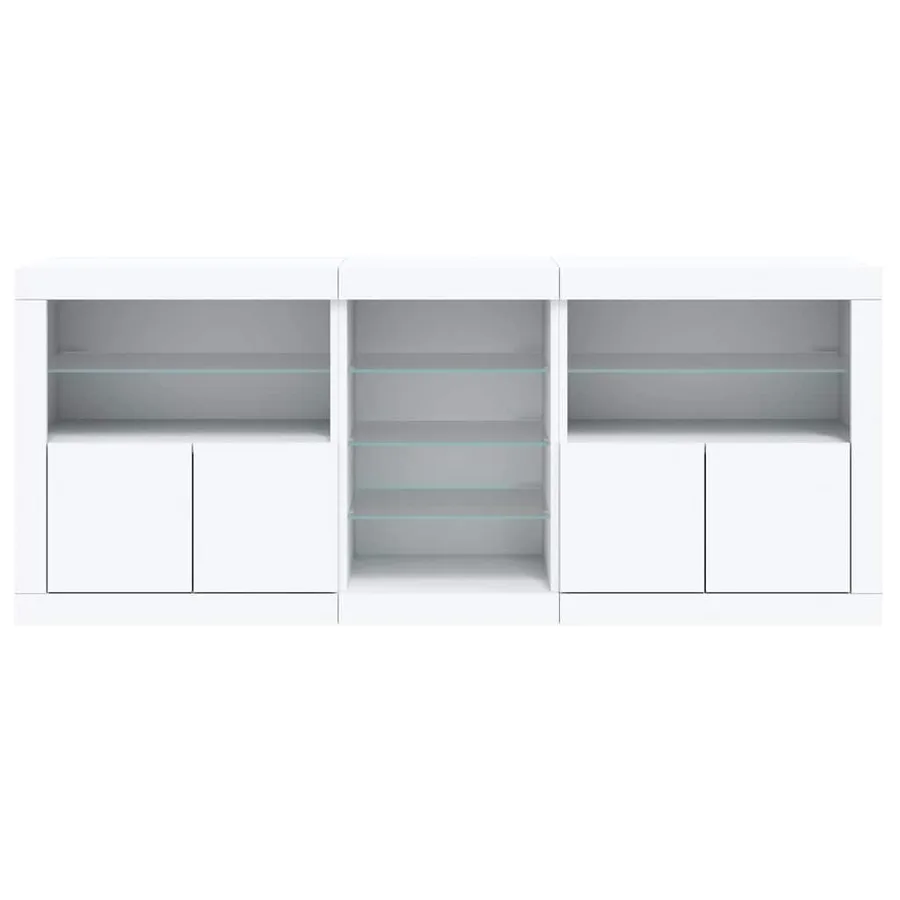 Buffet avec lumières LED blanc 181,5x37x67 cm - 7