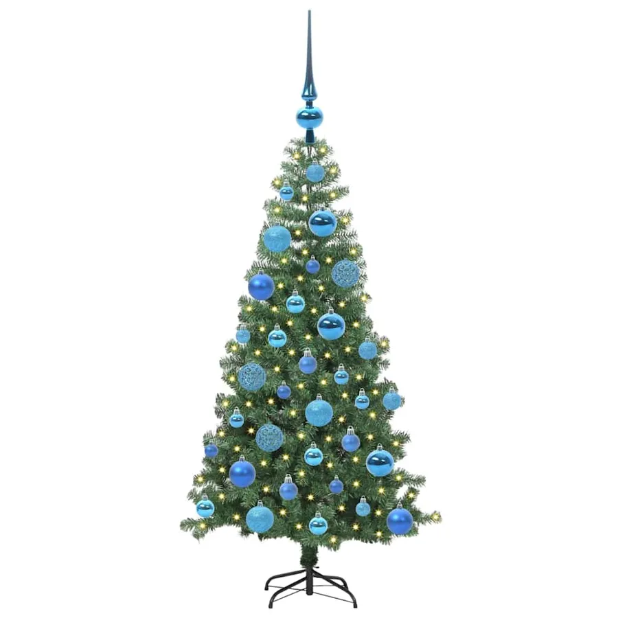 Sapin de Noël avec 150 LED avec support Vert 120 cm PVC - 3