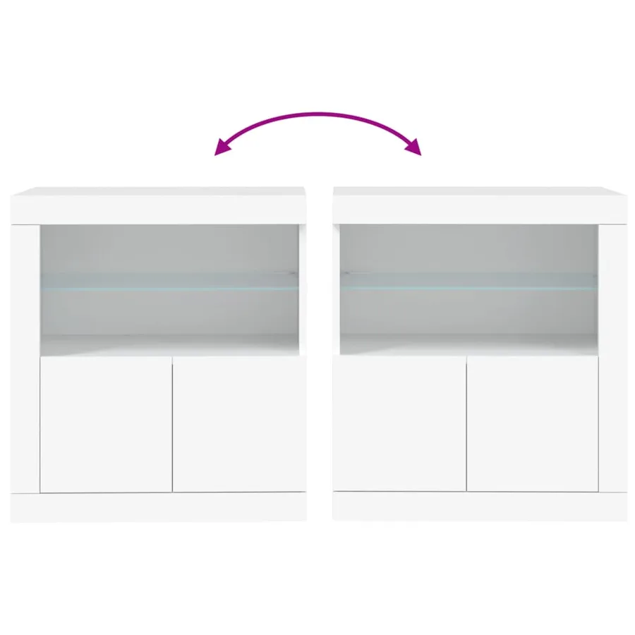 Buffet avec lumières LED blanc 60,5x37x67 cm - 10