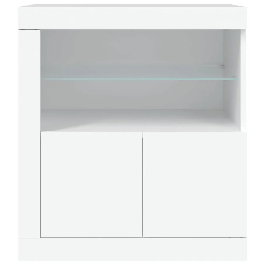 Buffet avec lumières LED blanc 60,5x37x67 cm - 6