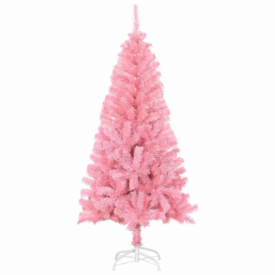 Sapin de Noël avec 150 LED avec support Rose 150 cm PVC - 5