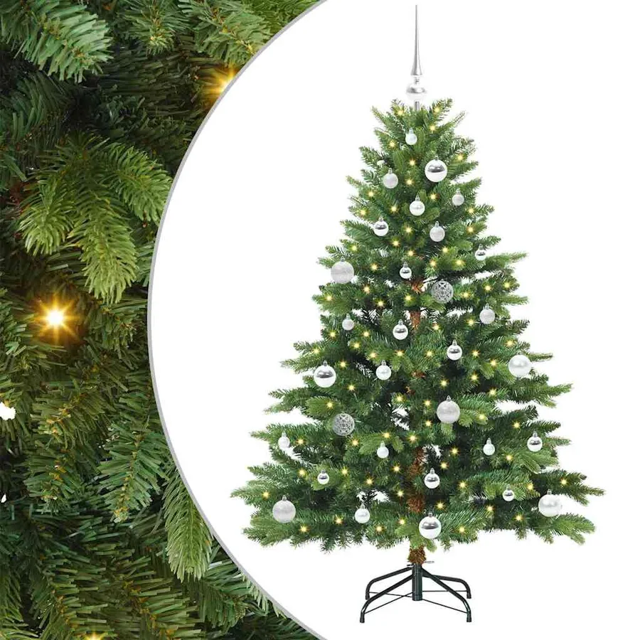 Sapin de Noël artificiel avec 150 LED Vert 150 cm PE et PVC - 2