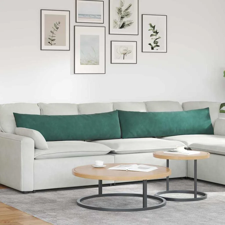 Coussins de canapé 2 pcs Vert foncé 145 x 40 cm