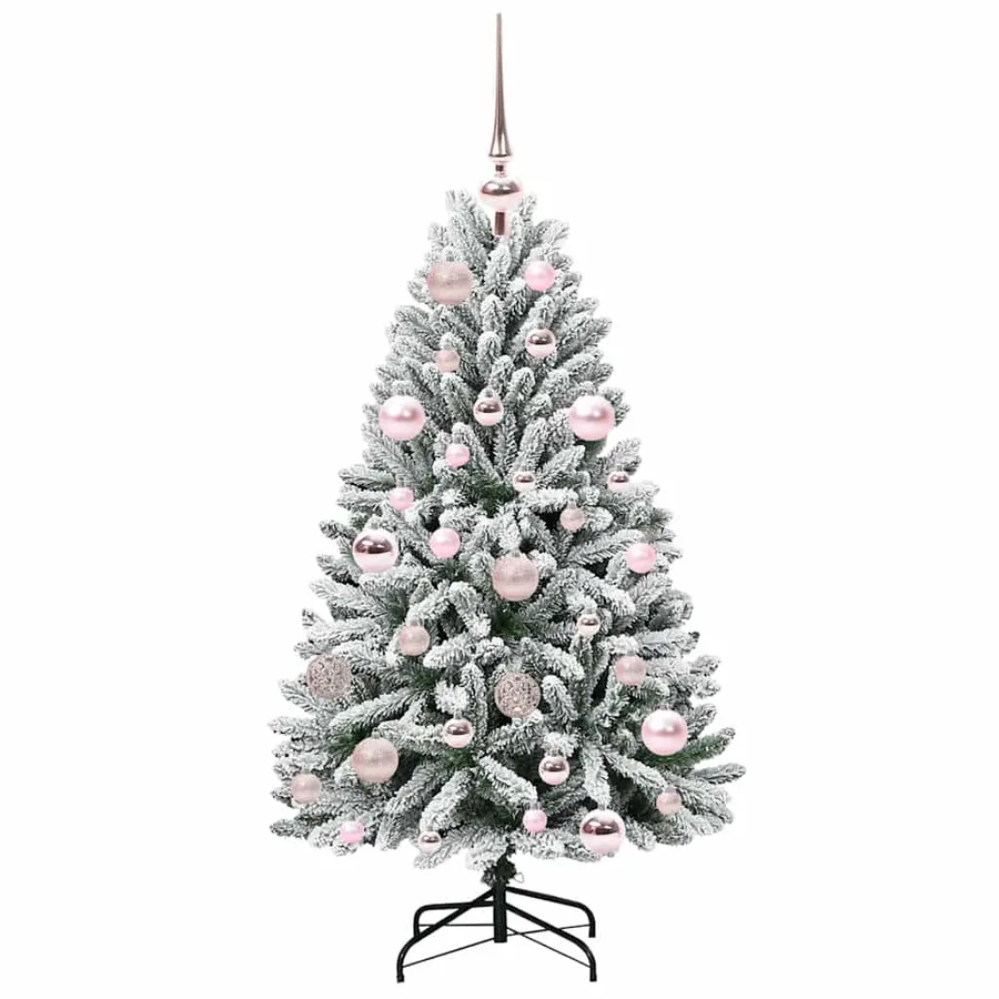 Sapin de Noël artificiel Vert et blanc 120 cm PVC et métal - 4