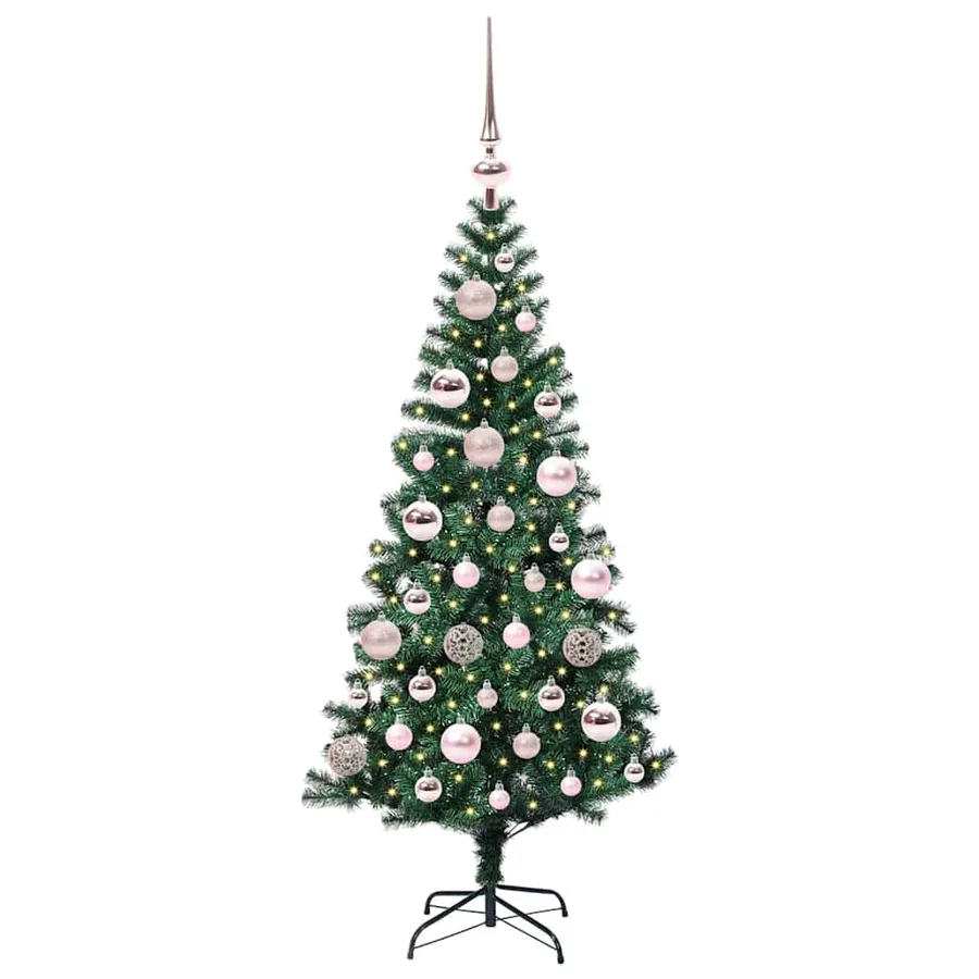Sapin de Noël artificiel pré-éclairé Vert 120 cm PVC et métal - 3