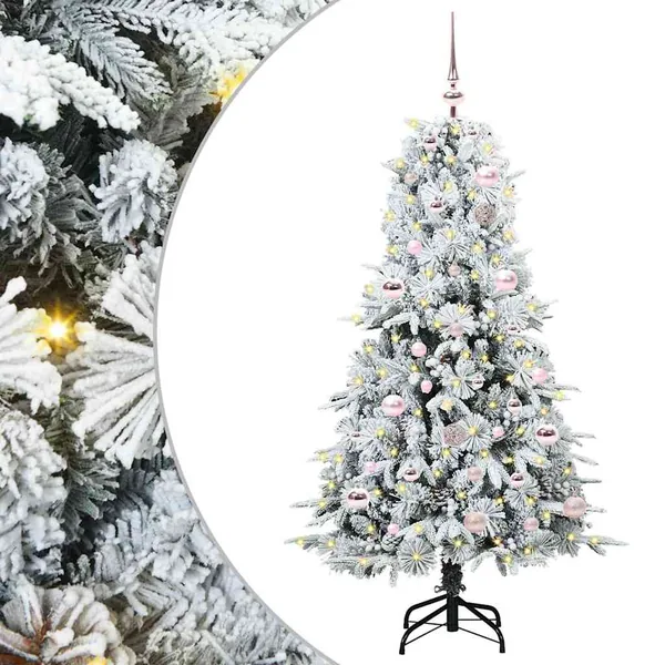 Sapin de Noël Artificiel à Branches Articulées Blanc 150 cm
