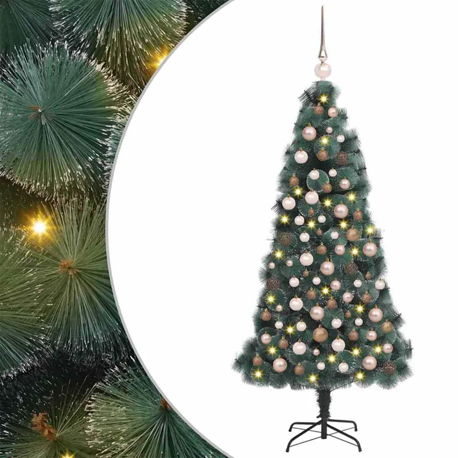 Sapin de Noël artificiel pré-éclairé avec set de boules 120 cm - 2