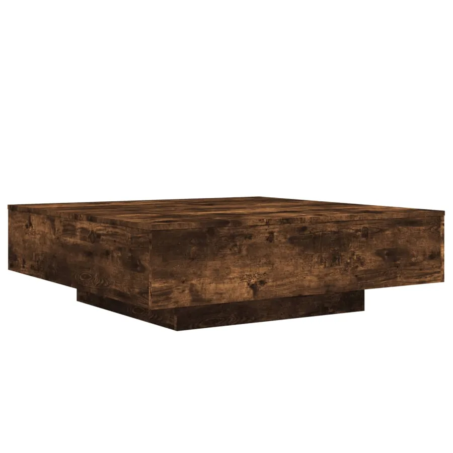 Table basse chêne fumé 100x100x31 cm bois d'ingénierie - 2