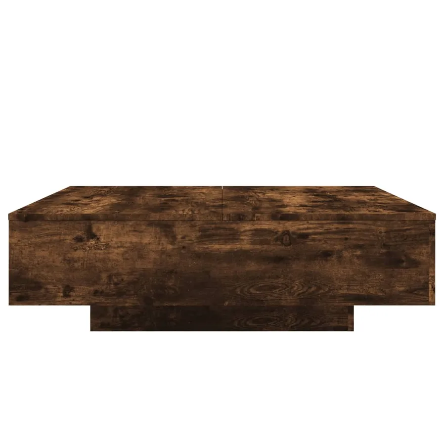Table basse chêne fumé 100x100x31 cm bois d'ingénierie - 5