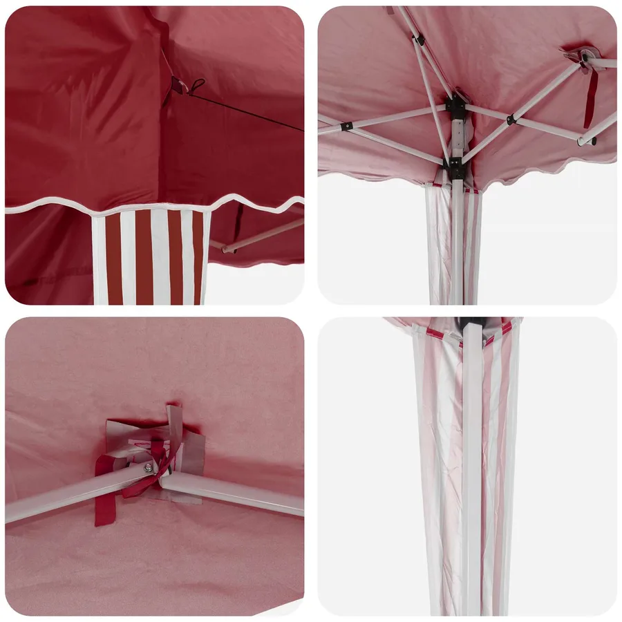 Tente de fête pop-up 288 x 288 x 245 cm Bordeaux Tissu Oxford - 11