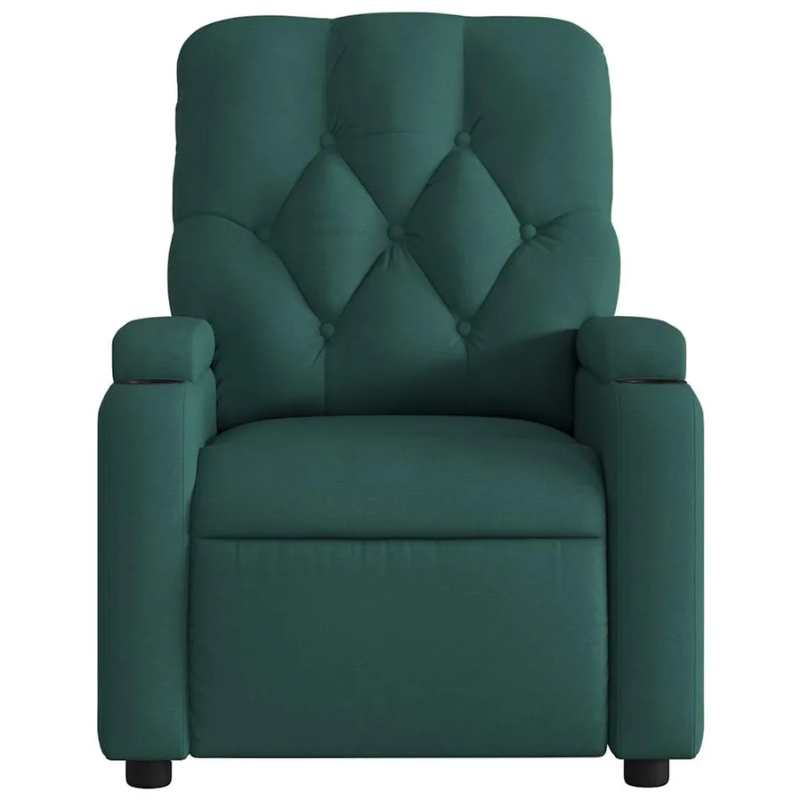 Fauteuil de massage inclinable Vert foncé Tissu - 8