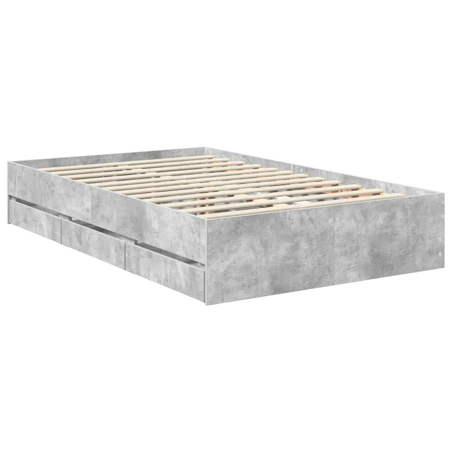 Cadre de lit Gris béton 120 x 190 cm Bois Ingénierie - 6