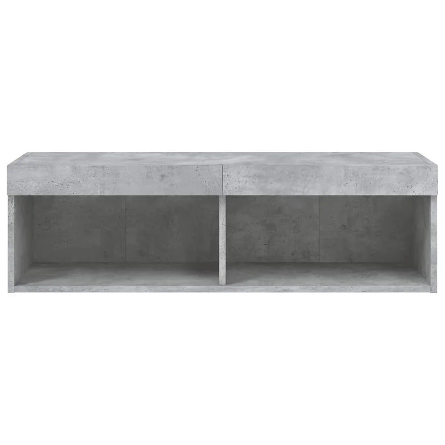 Meuble TV avec lumières LED gris béton 100x30x30 cm - 10