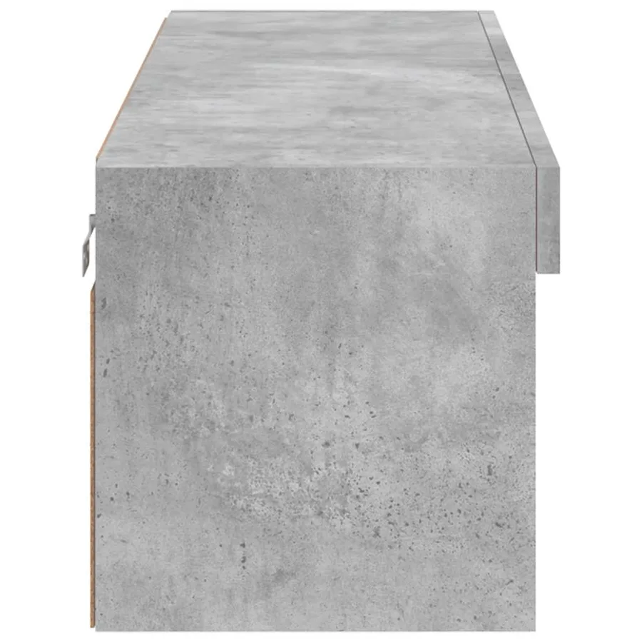 Meuble TV avec lumières LED gris béton 100x30x30 cm - 11