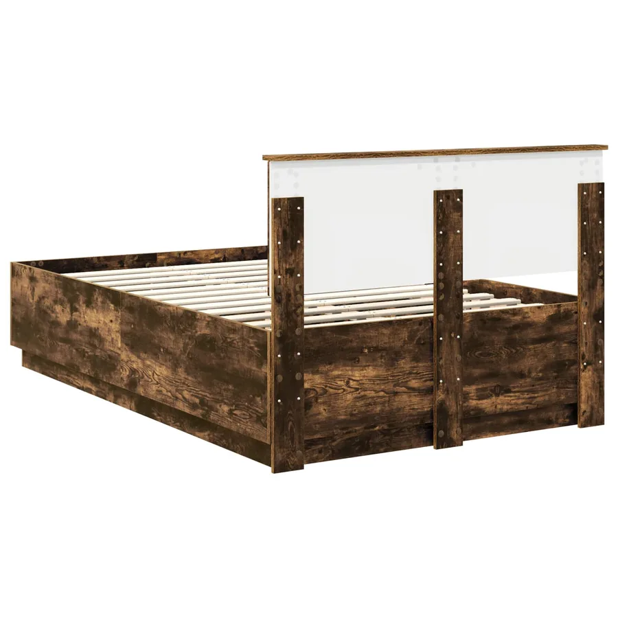 Cadre de lit Chêne fumé 120 x 190 cm Bois d'ingénierie - 9