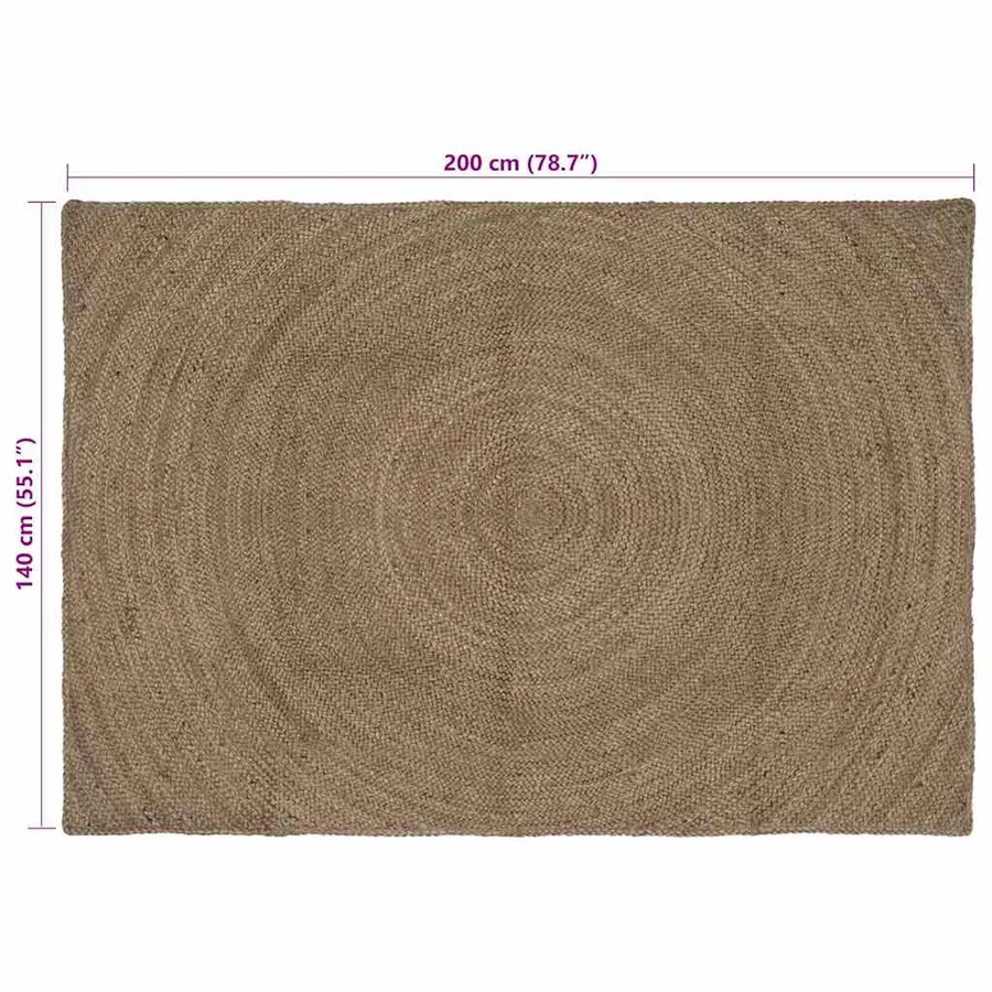 Tapis de surface Gris 140 x 200 cm Jute - 7