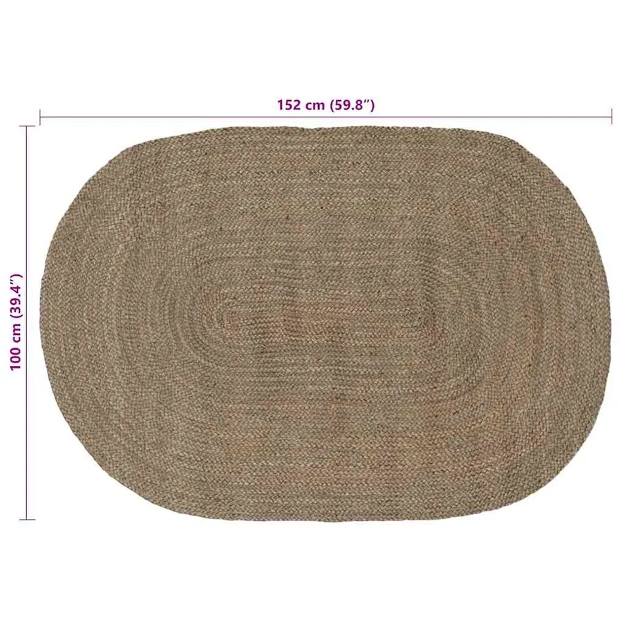 Tapis de surface Gris 100 x 152 cm Jute - 7