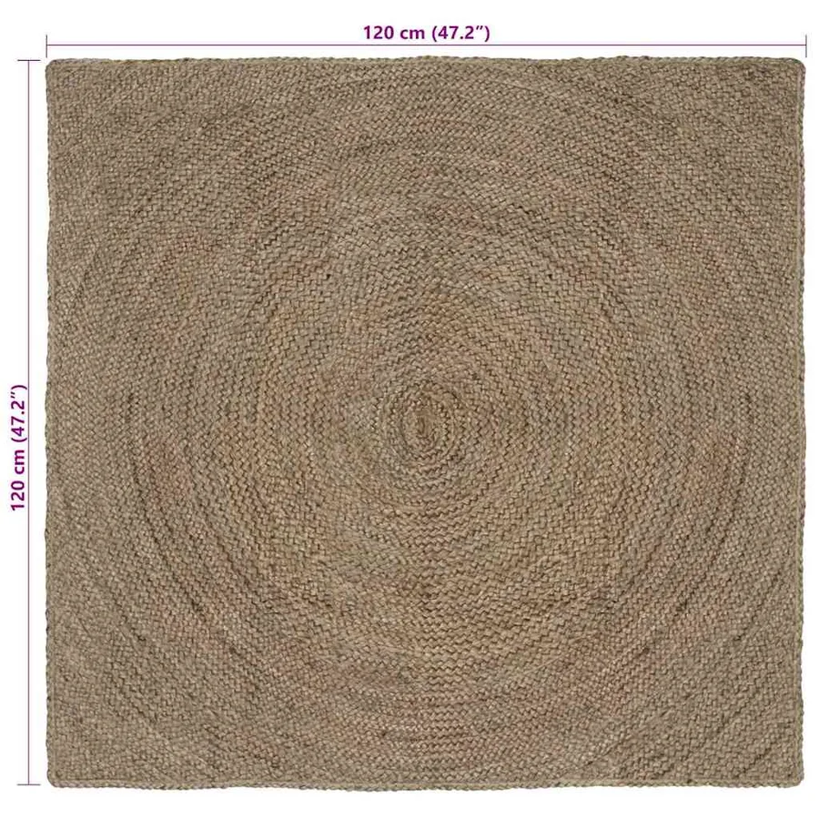 Tapis de surface Gris 120 x 120 cm Jute - 7