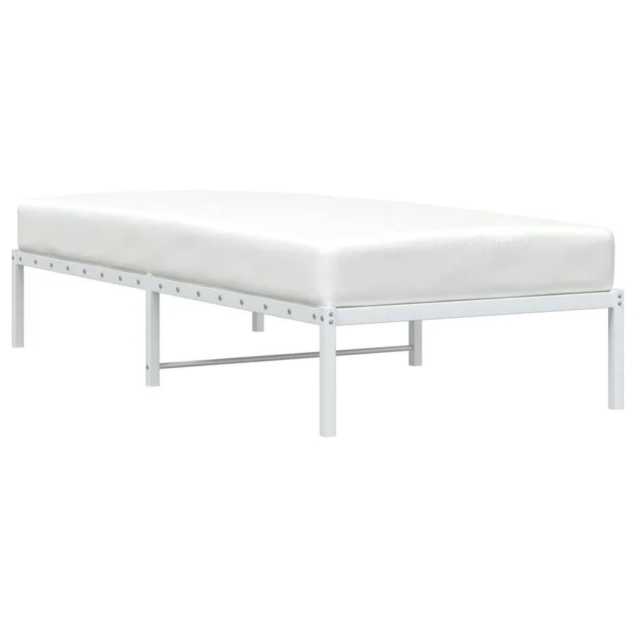 Cadre de lit métal sans matelas blanc 90x190 cm - 3