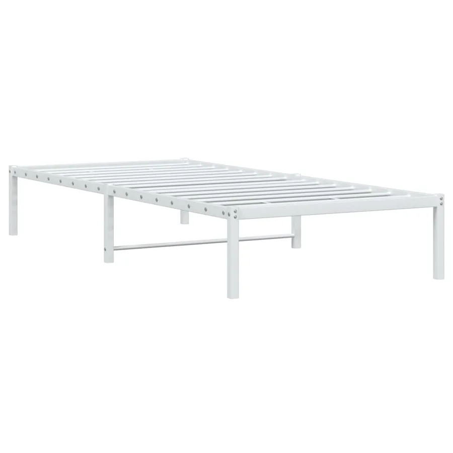 Cadre de lit métal sans matelas blanc 90x190 cm - 4