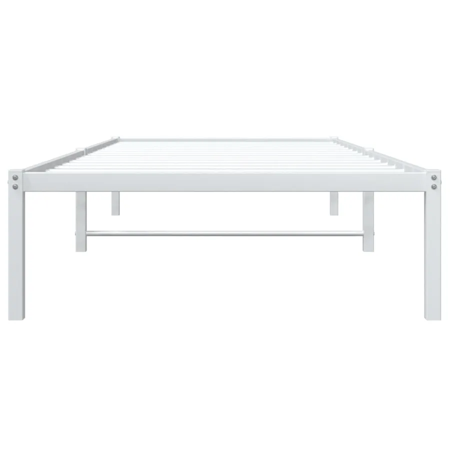 Cadre de lit métal sans matelas blanc 90x190 cm - 5