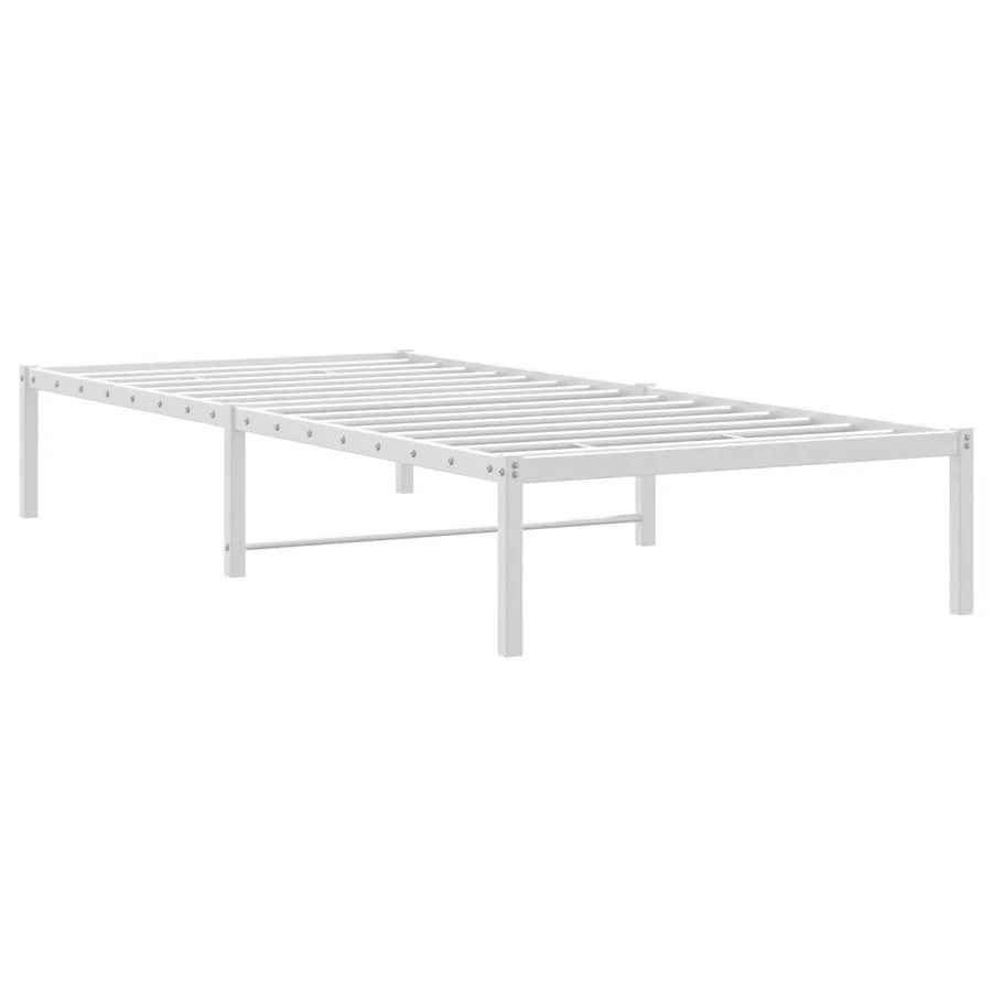 Cadre de lit métal sans matelas blanc 90x190 cm - 7
