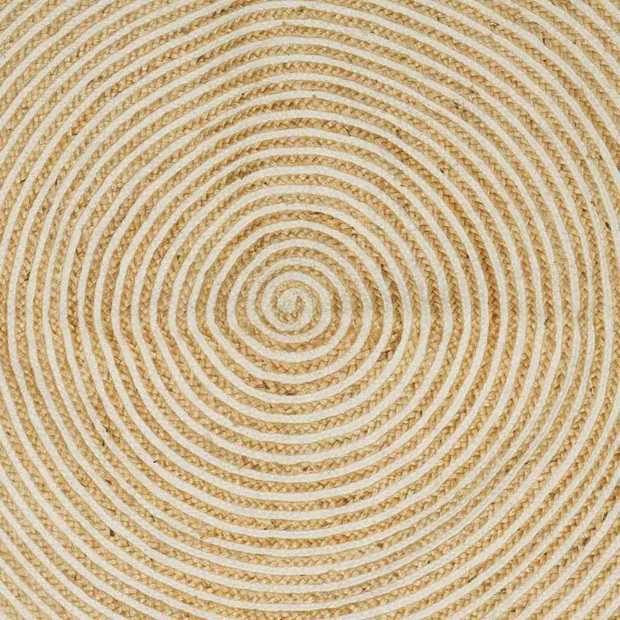 Tapis de surface Blanc 120 x 120 cm Jute - 4