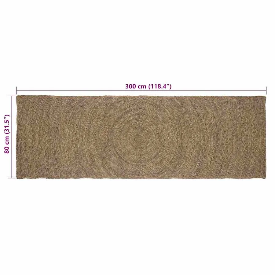 Tapis de surface Gris 80 x 300 cm Jute - 7