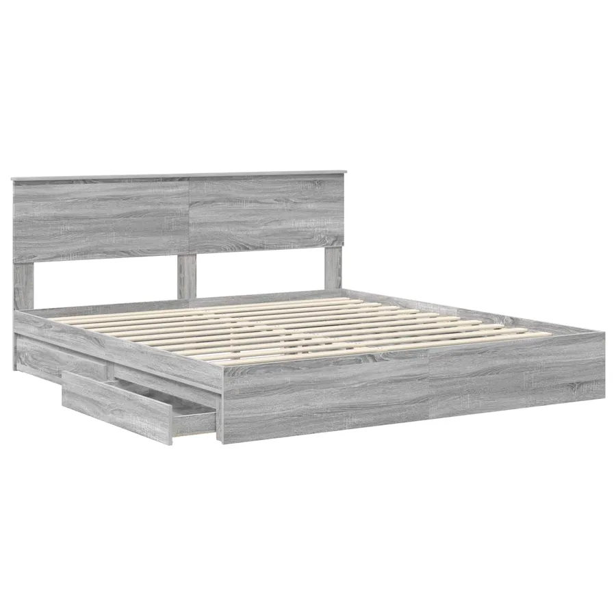 Lit de Rangement Gris Sonoma 180 x 200 cm Bois d'ingénierie - 5
