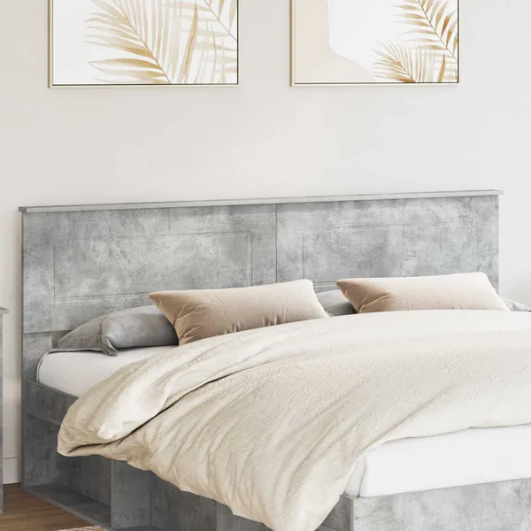 Tête de lit Gris béton Bois d'ingénierie
