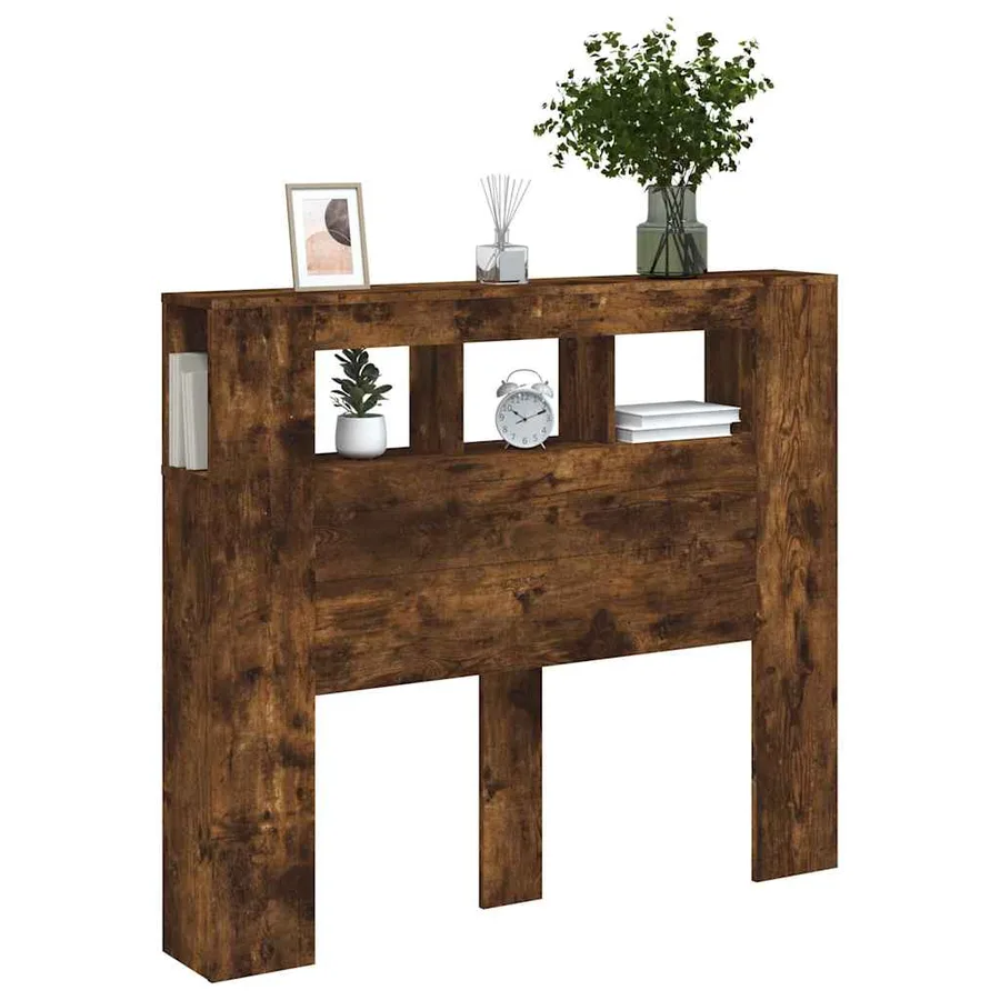 Tête de lit à LED chêne fumé 120x18,5x103,5cm bois d'ingénierie - 13